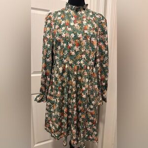 SHEIN Floral Green Dress